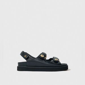 Maje Flat Leather Sandals